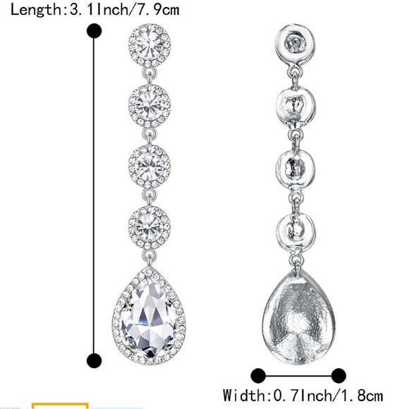 ✨Silver Austrian Crystal Drop Earrings - Picture 5 of 5